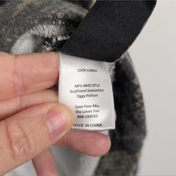 Show Me Your MuMu Ziggy Python Boyfriend Sweatshirt Size XS - Picture 6 of 6